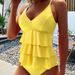 Women's Clothing Solid Color Swimsuit Women Sexy Ruffled Sling Bikini_ecoleips.com