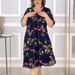 2026 Summer New European And American Women's Loose Round-Neck Fashion Short-Sleeve Printed Dress_ecoleips.com