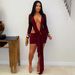 Elegant V-Neck Ribbon Tie Dress For Women - Stretchy Bodycon Mini Dress With Long Sleeves, Flowy Hemline (Black/Burgundy/White)_ecoleips.com