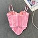 Women's Slim Fit Strapless Bra Top with Boning Soft Support Irregular Hem Short Tank Camisole Carefully Selected Outerwear_ecoleips.com