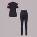 Women's Casual Printed Top And Pants Set Short Sleeve High Waisted Drawstring Straight Leg Spring Summer Versatile Outfit_ecoleips.com