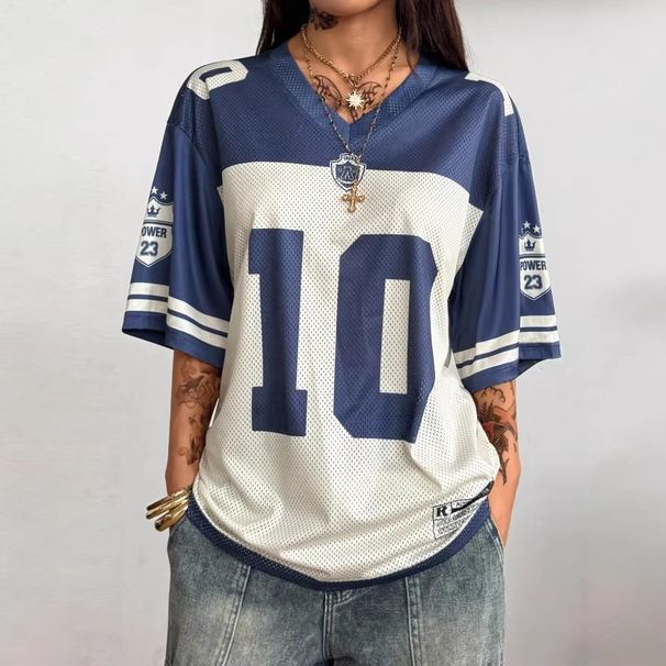 Oversized Streetwear Basketball Jersey Tee Hip-Hop Style Breathable Short Sleeve T-Shirt for Men And Women Blue Red Brown Trendy Top S to XL_ecoleips.com