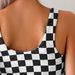 Color-Blocked Grid Print Bikini Set – High-Coverage Adjustable Swimwear (UPF 50+, Quick-Dry & Chlorine-Resistant)_ecoleips.com
