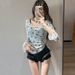 Women's Long Sleeve One Piece Swimsuit Pure Sexy Style Slimming Flattering Retro Hot Spring Swimwear Two Piece Set_ecoleips.com