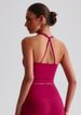Solid Color Sports Tank Top Women Fitness Bra TightsCross Back Gym Clothe Underwear Yoga Vest High Impact Shockproof Chest Pad_ecoleips.com