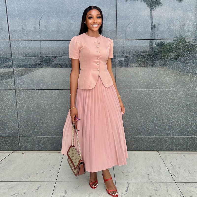 Women's Clothing summer suits for women high end short sleeved tops skirts women's two piece summer_ecoleips.com
