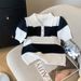Women's Clothing Real shot Spot summer new design niche contrast color chic short sleeved T shirt ice silk sweater female_ecoleips.com