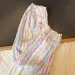 Pajama Pants Women Summer White Cartoon Kitten Trousers Thin Student Home Pants Rainbow Stripes High Waist Straight Leg Loose_ecoleips.com