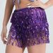 K Belly Dance Performance Costume Sequins Tassel Hip Scarf Beads Waist Chain Indian Dance Performance Waist Scarf_ecoleips.com