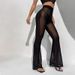 Aria Basics European And American Cross-Border New Hot-Selling Mesh See-Through Flared Summer Fashion Sexy High-Waist Breathable_ecoleips.com