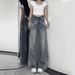 Retro High-Waisted Wide-Leg Jeans for plus Size Women Loose Fitting Straight Leg Solid Color High Street Design Pear Shaped Figure_ecoleips.com