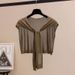 Women's Clothing Versatile Knitted Shawl Women's Shirt Outer Wear Fashionable Small Waistcoat Scarf_ecoleips.com