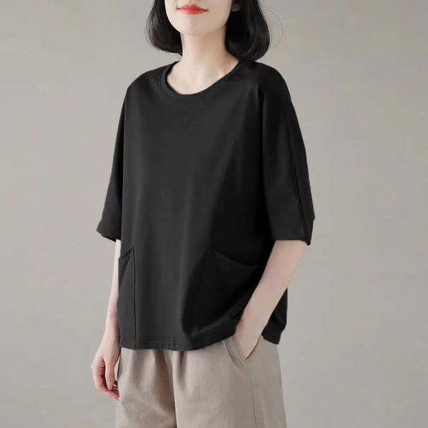 This Short-Sleeved Top Features A Youthful, Pocketed Design That Exudes Elegance And Versatility. It's Perfect For Summe_ecoleips.com