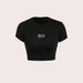 Women's Slim Fit Cropped T-Shirt Y2K Street Style Print Sexy Black Beauty Short Sleeve Casual Elegant Fashion Top for Summer_ecoleips.com