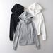 Men's Retro Fleece Zip-Up Hoodie Slim Fit Long Sleeve Pullover Casual Streetwear Grey Black White_ecoleips.com