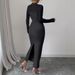 Elegant Patchwork Slit Dress – Slim Fit Sexy Waist Party Evening Gown For Women_ecoleips.com