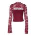 Sexy Lace Patchwork Long-sleeve Tube Top, 2026 Spring New Style, Slim-fit, Versatile Short T-shirt For Hot Girls_ecoleips.com