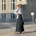Women's Retro Patchwork Appliqué Wide Leg Jeans Distressed Elastic Waist Cotton Casual Fashion Spring/Autumn Summer_ecoleips.com