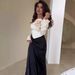 Women's Clothing Color Blocked Satin Long Dress Autumn Floral Slim Fit Women's Clothing Style With Accessories_ecoleips.com