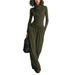2026 Spring/Summer New European And American Style High Collar Knit Two-Piece Set For Women: Loose Long-Sleeve Top +_ecoleips.com