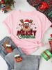 European And American Cross-border Foreign Trade Wholesale Clothing Christmas-themed Round-neck Plus-size Short-sleeve_ecoleips.com