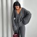 Spring And Autumn New Casual Women's Clothing Solid Color Long Sleeve Button Sweater Cardigan Pants Fashion Suit_ecoleips.com