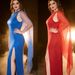 Elegant Plus-Size Women's Dress – Stretchy Bodycon Long Sleeve Maxi Dress For Banquet, Office & Evening, Black/Blue/Red, 1XL-4XL_ecoleips.com
