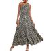 2022 Summer Women's Bohemian Floral Dress Beach Vacation Long Skirt High Waist Slimming_ecoleips.com