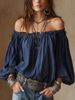 Off-Shoulder Poet Blouse – Voluminous Lantern Sleeves & Relaxed Silhouette For Effortless European Elegance_ecoleips.com