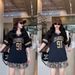 Leopard Print Fashion Suit For Women V Neck Short Sleeved Casual Two Piece Set Summer Style Instagram Inspired Foreign Trade Bestseller_ecoleips.com