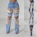 Women's Pearl Embellished Ripped Jeans - Stretch Wide Leg Denim Pants, Vintage Washed Loose Fit For Streetwear & Casual_ecoleips.com