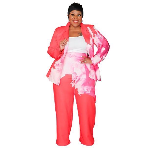 Women's Clothing Autumn and Winter New Printed Jacket Suit Casual Pants _ecoleips.com