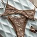 Women's Clothing Women's Lace Hollow Tie Bikini Sexy Two Piece Swimsuit Beach Vacation Style Design Swimwear_ecoleips.com