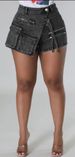 2025s CM8676 New Women's Stretch Denim Cargo Shorts With Zipper And Multiple Pockets_ecoleips.com