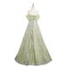Women's Clothing Elegant Off-Shoulder Ball Gown Dress A-Line Princess Sleeve Formal Evening Dress For Birthday, Banquet Performance (Green, XS-XXL)_ecoleips.com