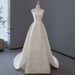 Sweetheart Neckline Wedding Dress – Luxe Satin & Lace Ball Gown With Detachable Train, A-Line High Waist Bridal Dress For Princess Style (XS-XXL)_ecoleips.com