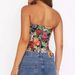 Sexy Strapless Tie Vest For Women Irregular Short Waist-Exposing Printed Fishbone Bra Hot Girl Top_ecoleips.com