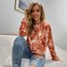 Voya Women's European And American Loose Daisy Ins Casual Hoodie Loose Long Sleeved Tie Dye Texture Hoodie For Women_ecoleips.com