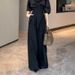 Women's Clothing Women's High Waisted Wide Leg Pants Style Slimming Casual Loose Suit Trousers Floor Length Spring Autumn_ecoleips.com