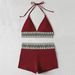 Women's Clothing Women's Swimsuit High Waist Solid Color Boxer Pants Strap Triangle_ecoleips.com