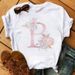 European And American Cross-border Foreign Trade Wholesale Women's Floral Letter Print Round Neck Plus-size Short-sleeve_ecoleips.com