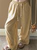 Comfortable Cloud Cotton Sleep Pants Women's Long Pants Striped Outerwear Home Clothes Spring Summer New Style Yellow Stripes_ecoleips.com