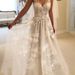 Elegant Off-Shoulder Deep V-Neck Lace Wedding Dress With Slim Fit & Cathedral Train – Available In White & Ivory_ecoleips.com
