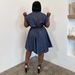 Summer Casual Fashion Belted Denim Dress Solid Color Short Sleeved Women's Clothing European And American Style_ecoleips.com
