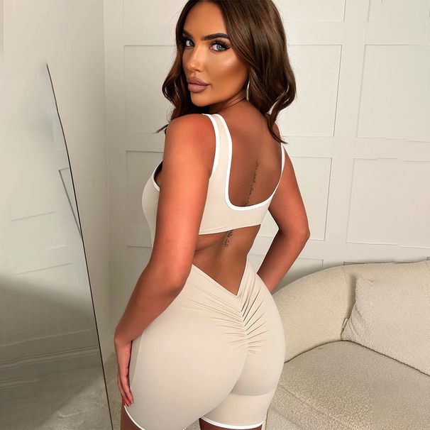 Diyun European American Y2K Sports Yoga Tank Top And Shorts Jumpsuit Women's Clothing 2026 Spring/summer_ecoleips.com