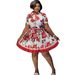 Women's Ethnic Print Pleated Skirt And Shirt Set Casual Flowy plus Size JK Style Spring Collection Outfit_ecoleips.com