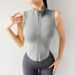 European And American Style Sports Slim Fit Sleeveless Running Yoga Wear Zipper Vest Fitness_ecoleips.com