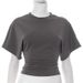 Women's Pure Cotton Short Sleeve T-Shirt Relaxed Fit Cropped Top round Neck with Waist Definition_ecoleips.com