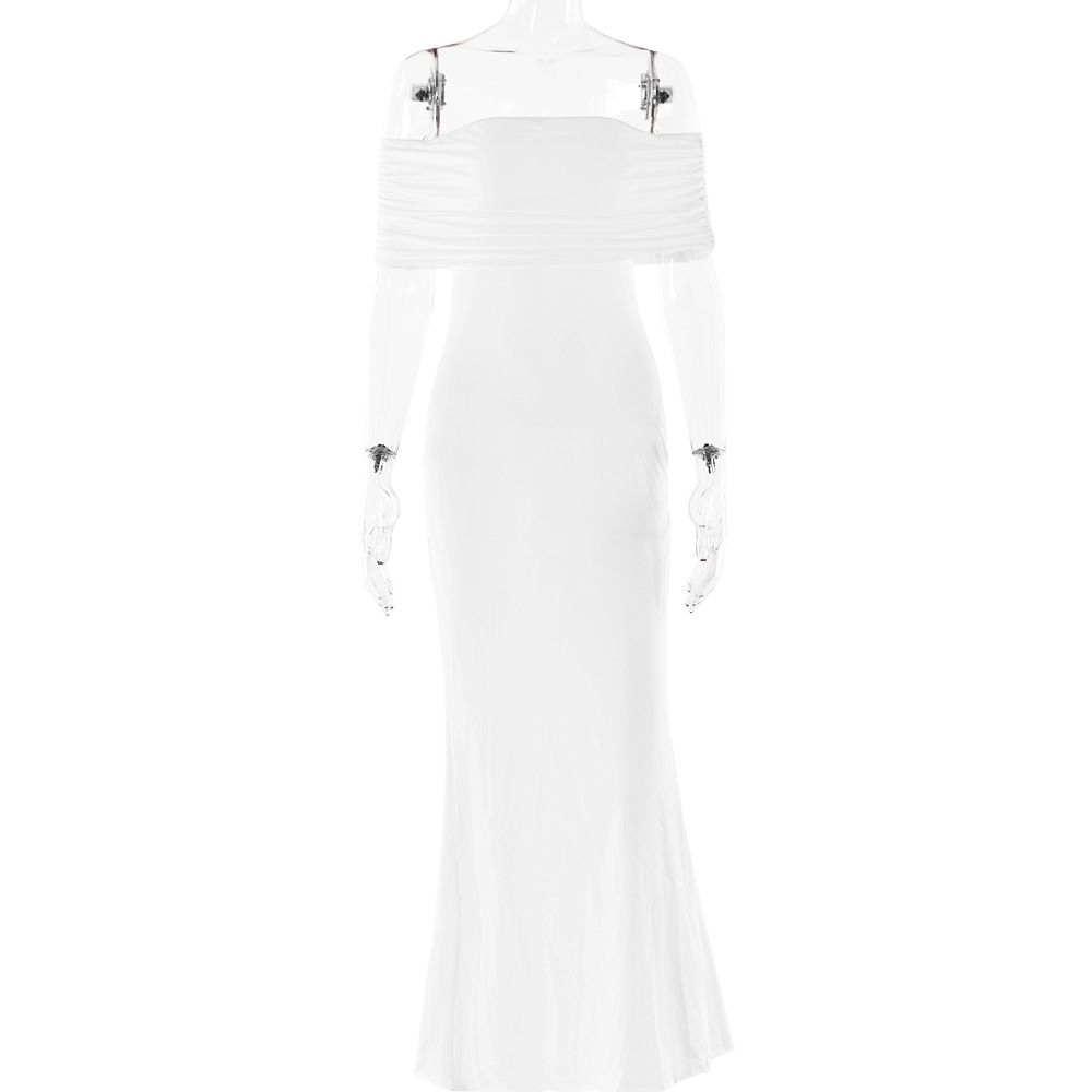 Women's Clothing summer new tube top dress backless solid color sexy fashion slim dress_ecoleips.com