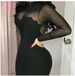 2025 Women's Long Sleeve Semi-Transparent Geometric Evening Polyester Mini Dress_ecoleips.com